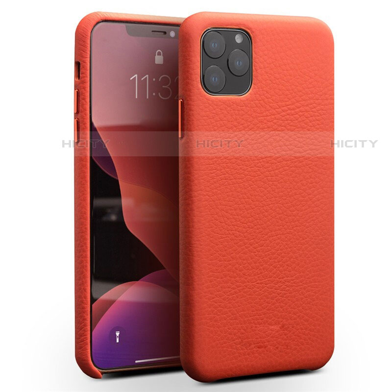 Funda Lujo Cuero Carcasa para Apple iPhone 11 Pro Max Rojo