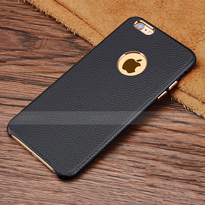 Funda Lujo Cuero Carcasa para Apple iPhone 6 Negro