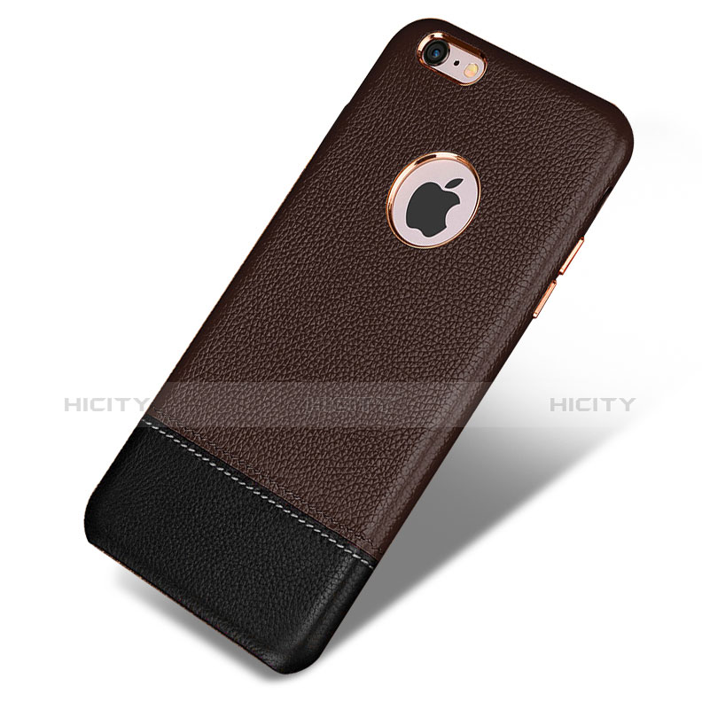 Funda Lujo Cuero Carcasa para Apple iPhone 6S Plus Marron