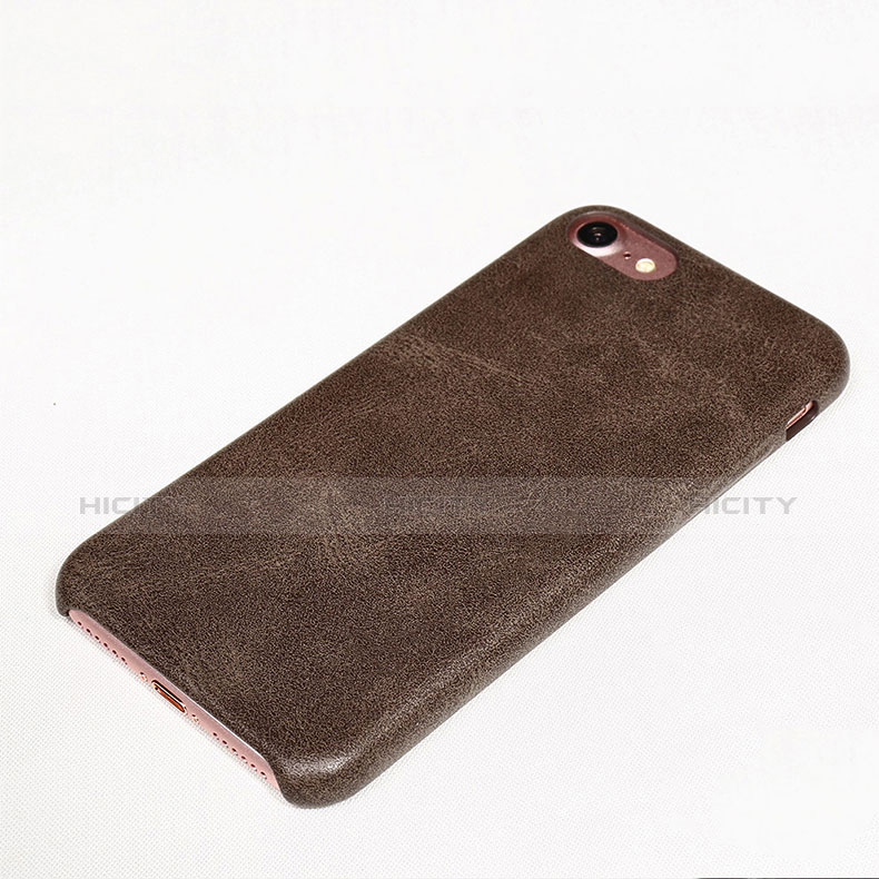 Funda Lujo Cuero Carcasa para Apple iPhone 8 Marron