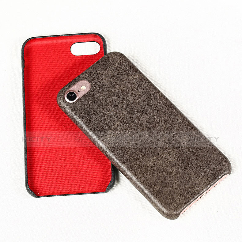 Funda Lujo Cuero Carcasa para Apple iPhone 8 Marron