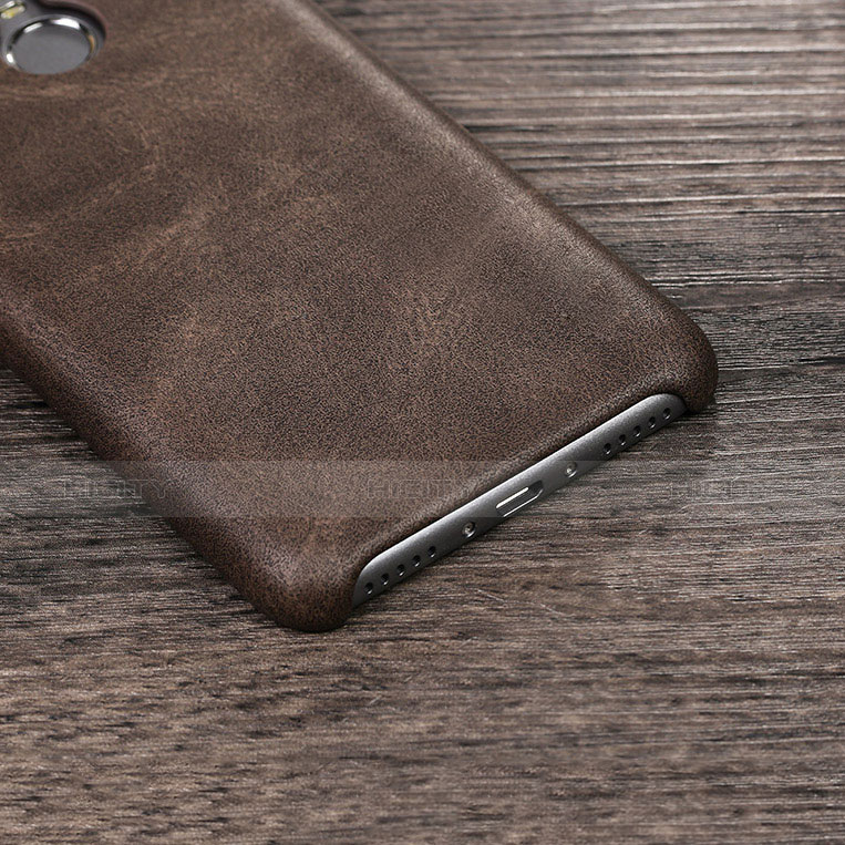 Funda Lujo Cuero Carcasa para Huawei Enjoy 6 Marron