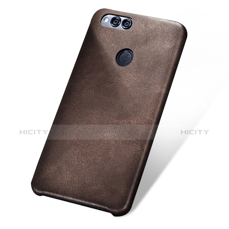 Funda Lujo Cuero Carcasa para Huawei Honor 7X Marron