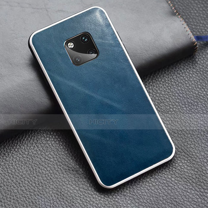 Funda Lujo Cuero Carcasa para Huawei Mate 20 Pro Azul