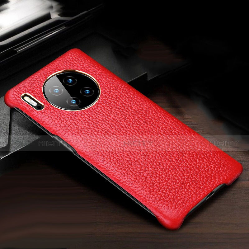 Funda Lujo Cuero Carcasa para Huawei Mate 30 5G Rojo