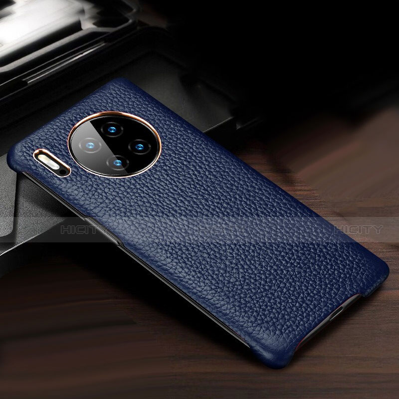 Funda Lujo Cuero Carcasa para Huawei Mate 30 Azul