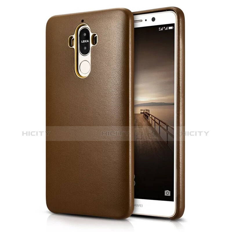 Funda Lujo Cuero Carcasa para Huawei Mate 9 Marron