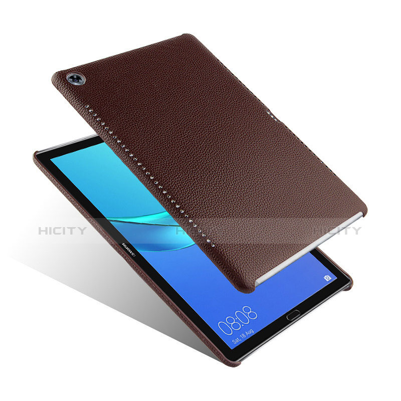 Funda Lujo Cuero Carcasa para Huawei MediaPad M5 10.8 Marron