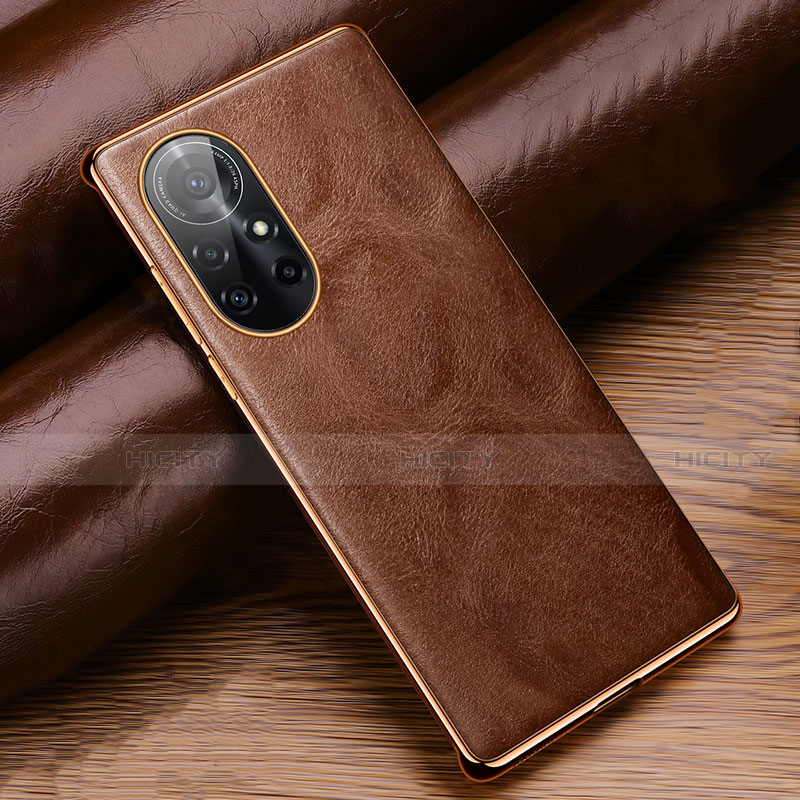 Funda Lujo Cuero Carcasa para Huawei Nova 8 Pro 5G Marron