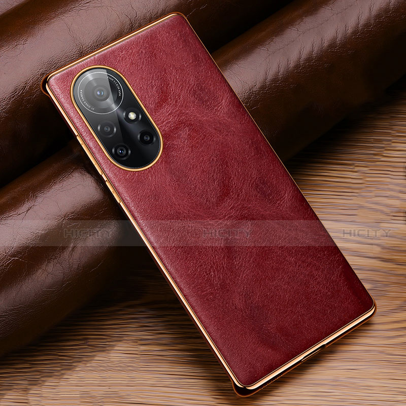 Funda Lujo Cuero Carcasa para Huawei Nova 8 Pro 5G Rojo