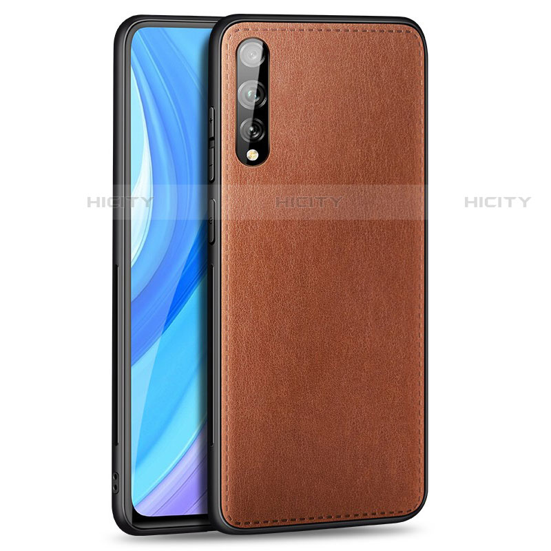 Funda Lujo Cuero Carcasa para Huawei P smart S Marron