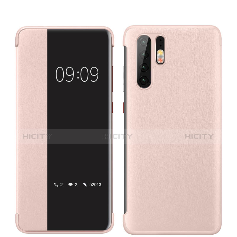 Funda Lujo Cuero Carcasa para Huawei P30 Pro New Edition Oro Rosa