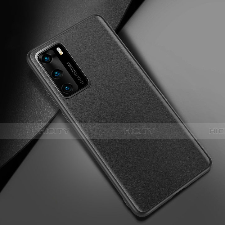 Funda Lujo Cuero Carcasa para Huawei P40 Negro