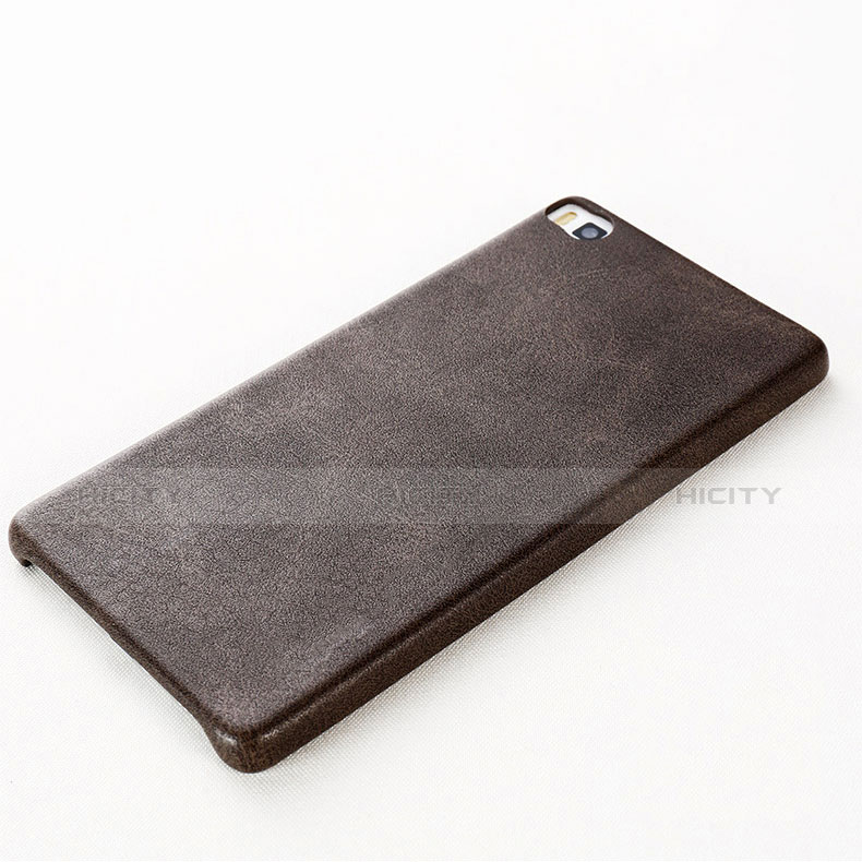 Funda Lujo Cuero Carcasa para Huawei P8 Marron