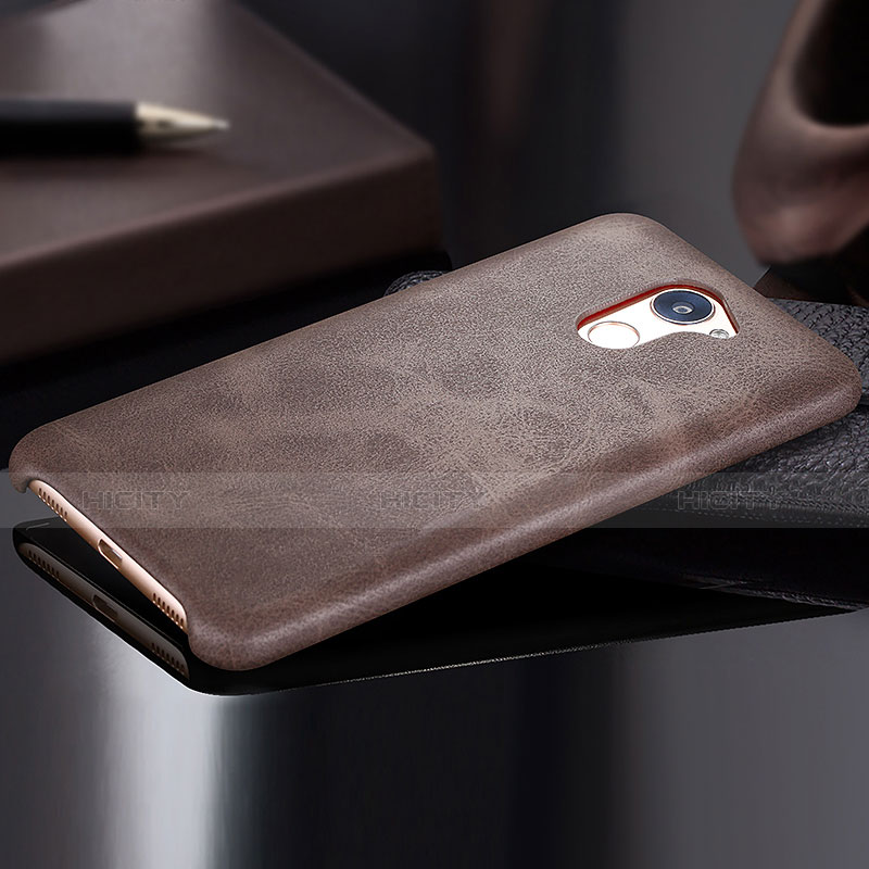 Funda Lujo Cuero Carcasa para Huawei Y7 Prime Marron