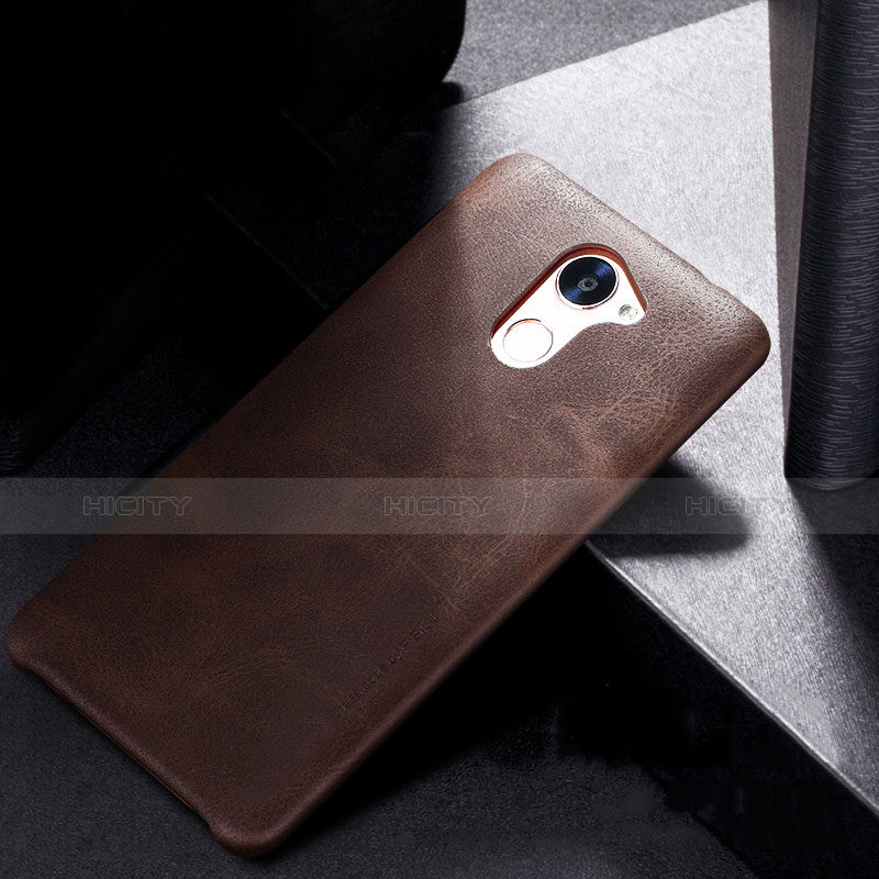 Funda Lujo Cuero Carcasa para Huawei Y7 Prime Marron