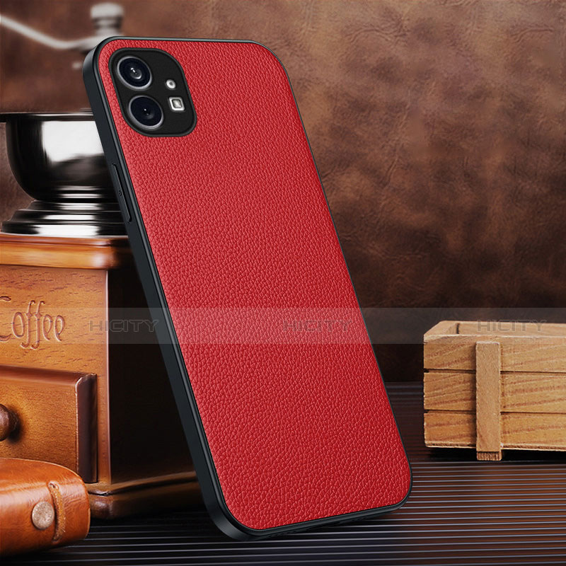 Funda Lujo Cuero Carcasa para Nothing Phone 1 Rojo