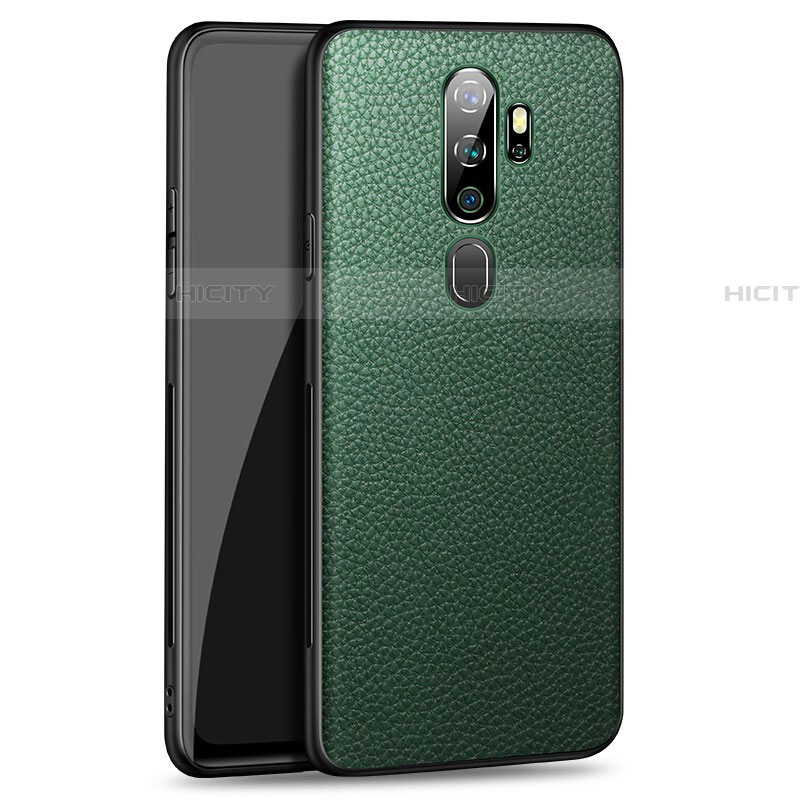 Funda Lujo Cuero Carcasa para Oppo A11 Verde