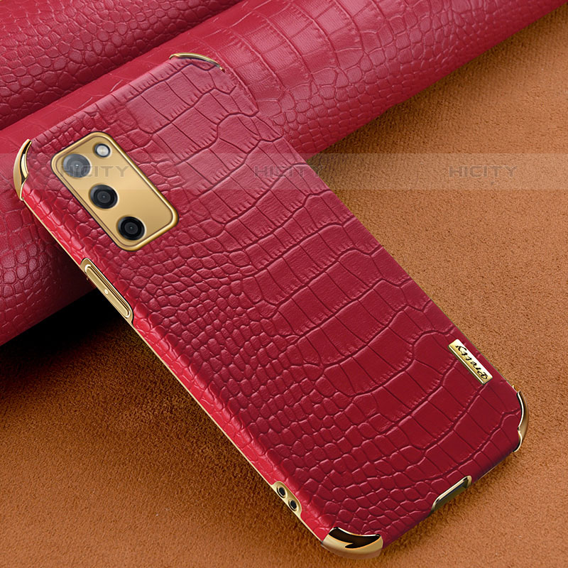 Funda Lujo Cuero Carcasa para Oppo A55 5G Rojo