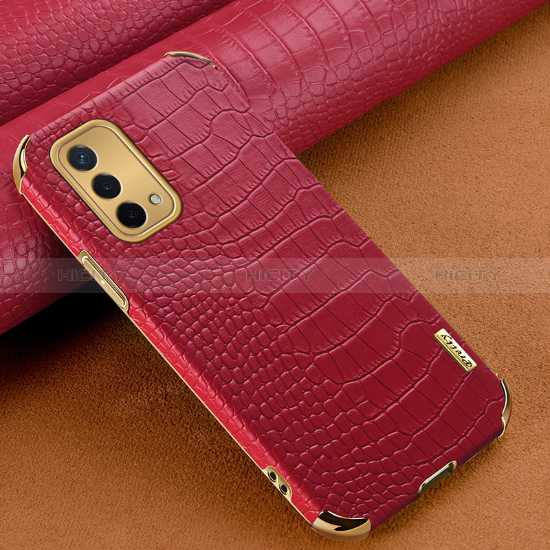 Funda Lujo Cuero Carcasa para Oppo A74 5G Rojo