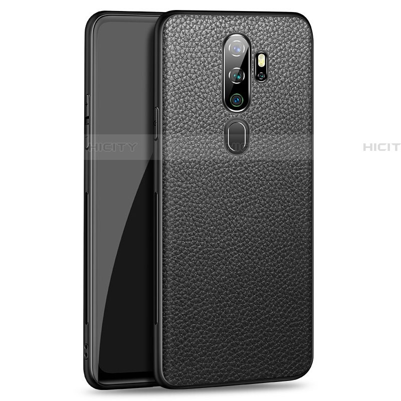 Funda Lujo Cuero Carcasa para Oppo A9 (2020) Negro