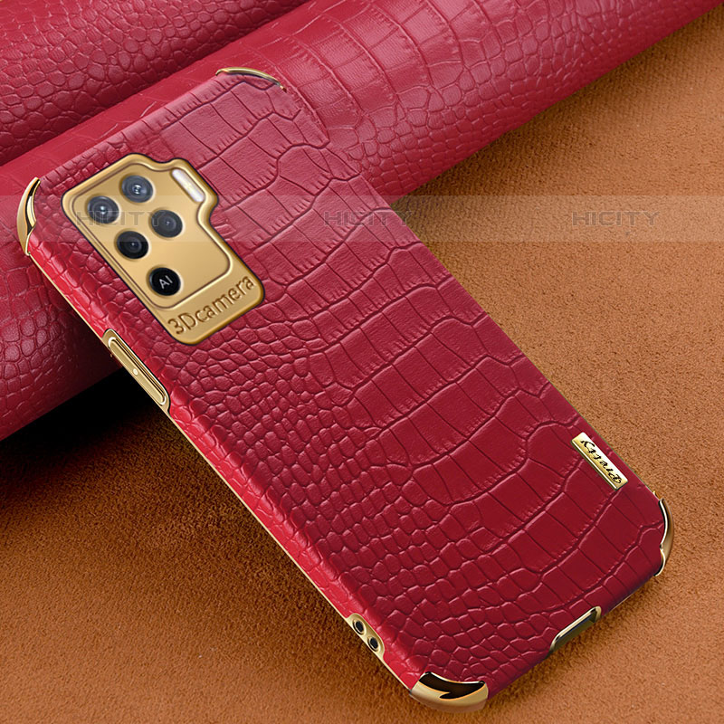 Funda Lujo Cuero Carcasa para Oppo A94 4G Rojo