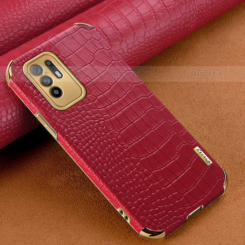 Funda Lujo Cuero Carcasa para Oppo A95 5G Rojo