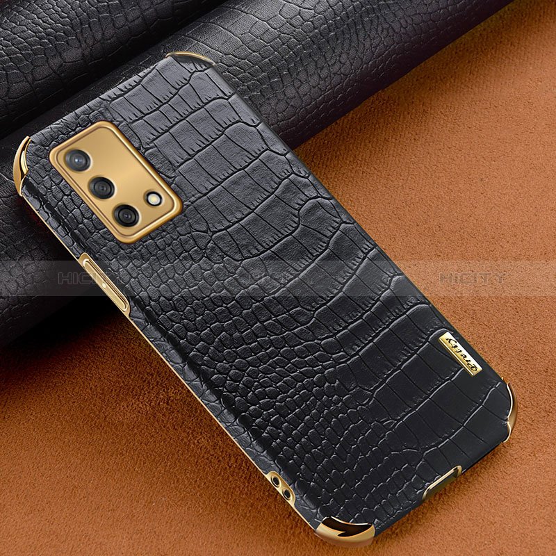 Funda Lujo Cuero Carcasa para Oppo F19 Negro