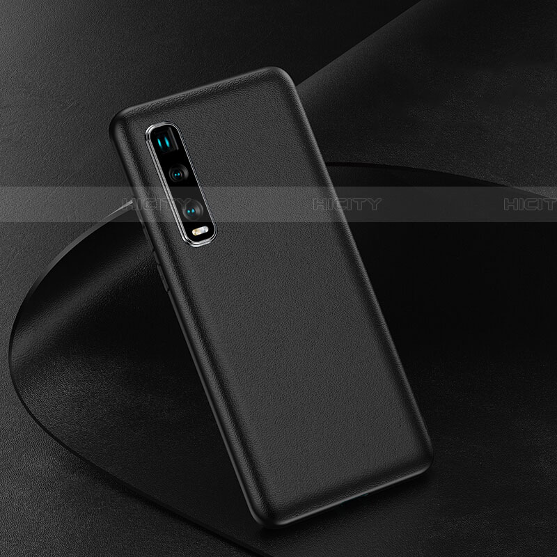 Funda Lujo Cuero Carcasa para Oppo Find X2 Pro Negro