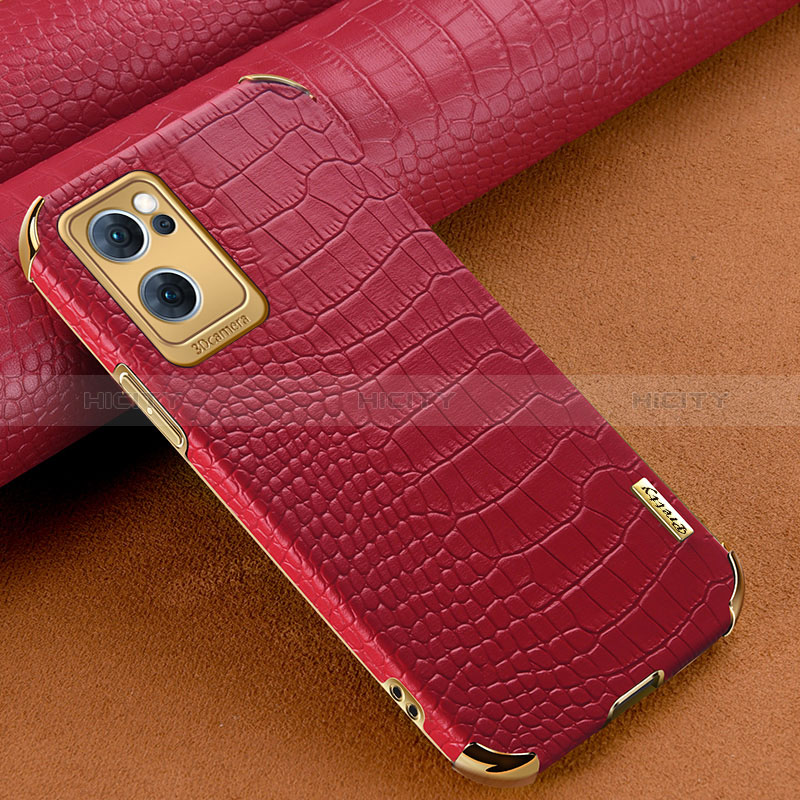 Funda Lujo Cuero Carcasa para Oppo Find X5 Lite 5G Rojo