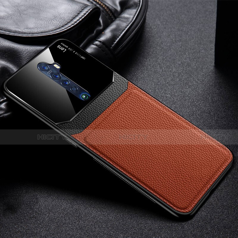 Funda Lujo Cuero Carcasa para Oppo Reno2 Marron