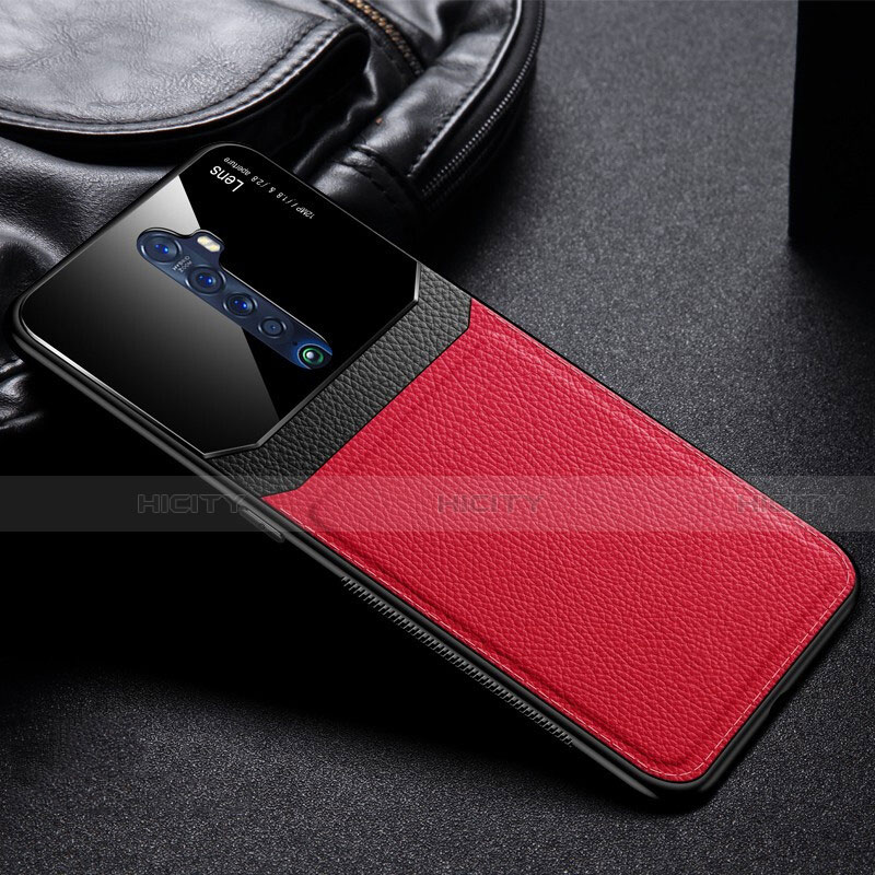 Funda Lujo Cuero Carcasa para Oppo Reno2 Rojo