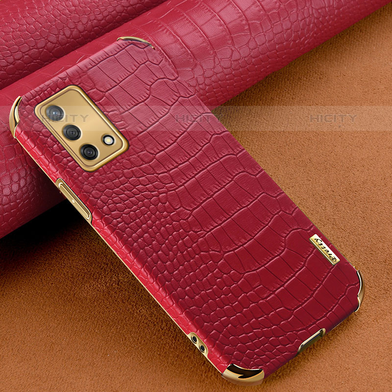 Funda Lujo Cuero Carcasa para Oppo Reno6 Lite Rojo