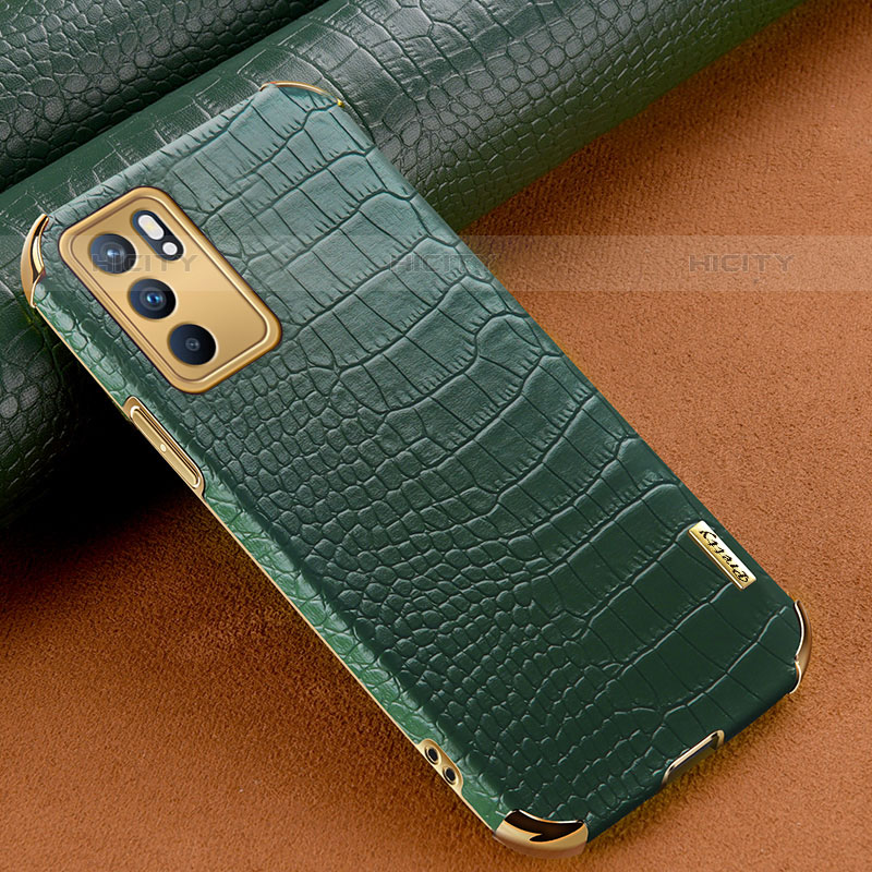 Funda Lujo Cuero Carcasa para Oppo Reno6 Pro 5G India Verde