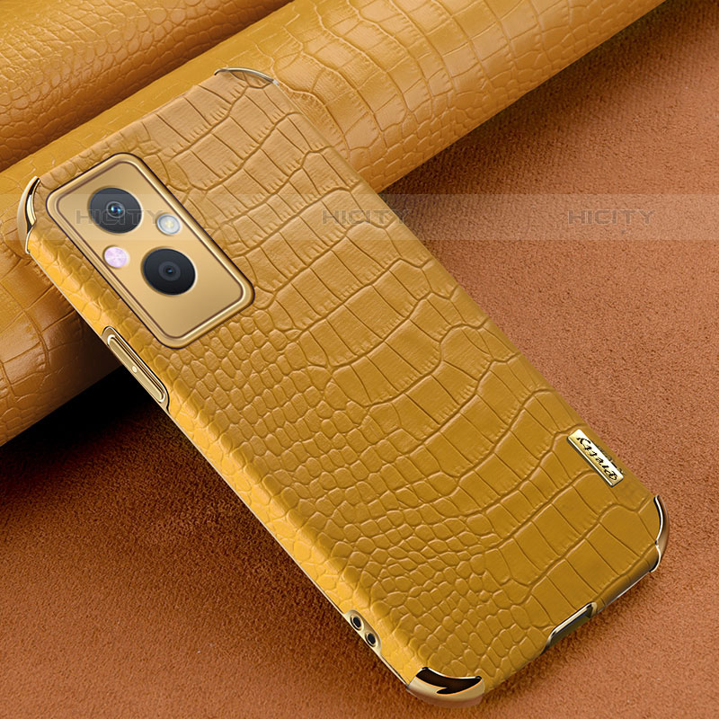 Funda Lujo Cuero Carcasa para Oppo Reno7 Z 5G Amarillo