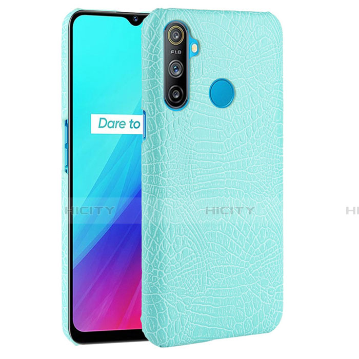 Funda Lujo Cuero Carcasa para Realme C3 Azul Cielo