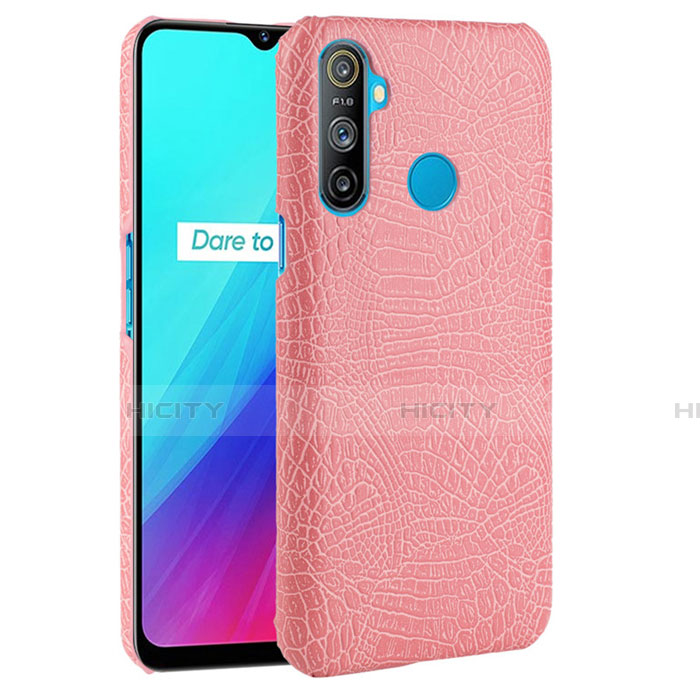 Funda Lujo Cuero Carcasa para Realme C3 Rosa