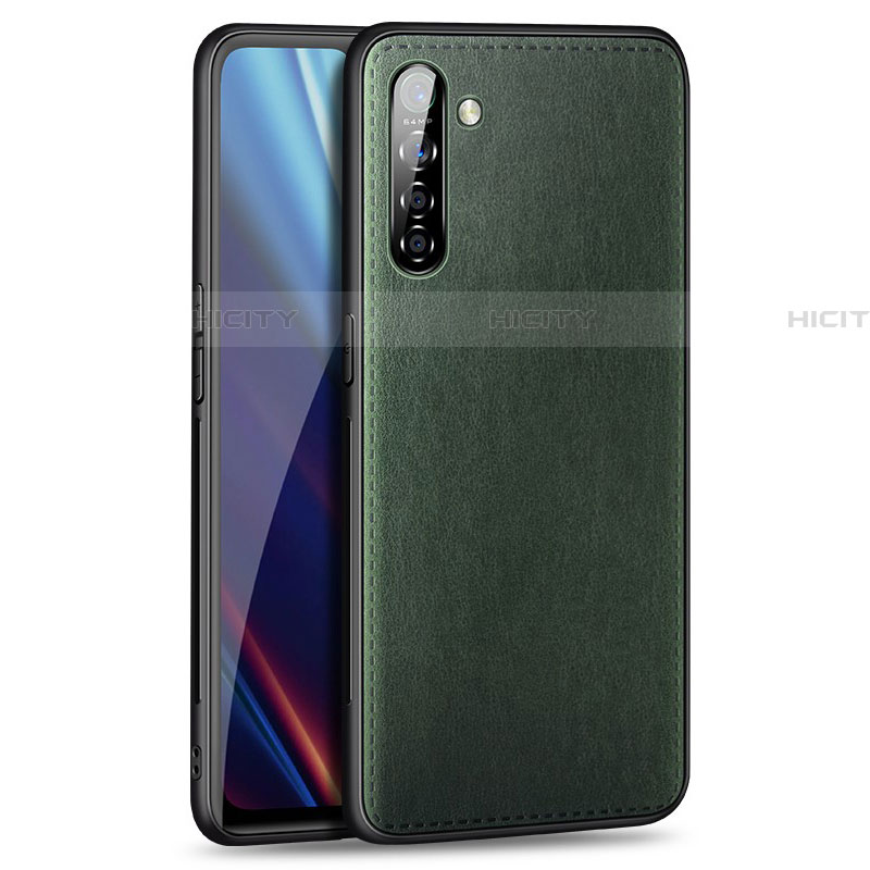 Funda Lujo Cuero Carcasa para Realme X2 Verde