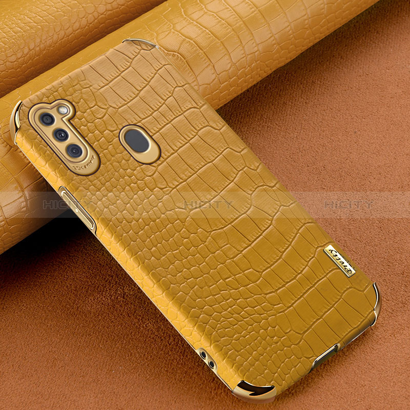 Funda Lujo Cuero Carcasa para Samsung Galaxy A11 Amarillo