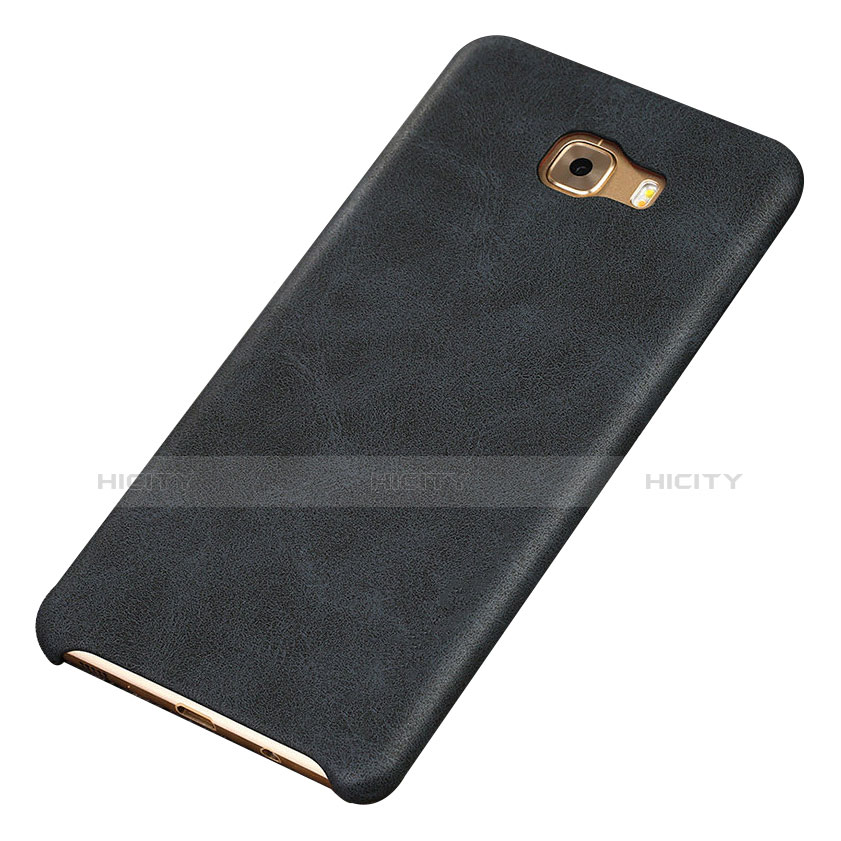 Funda Lujo Cuero Carcasa para Samsung Galaxy C9 Pro C9000 Negro