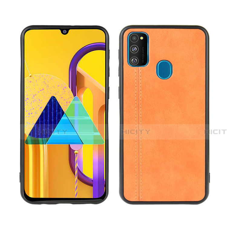 Funda Lujo Cuero Carcasa para Samsung Galaxy M21 Naranja