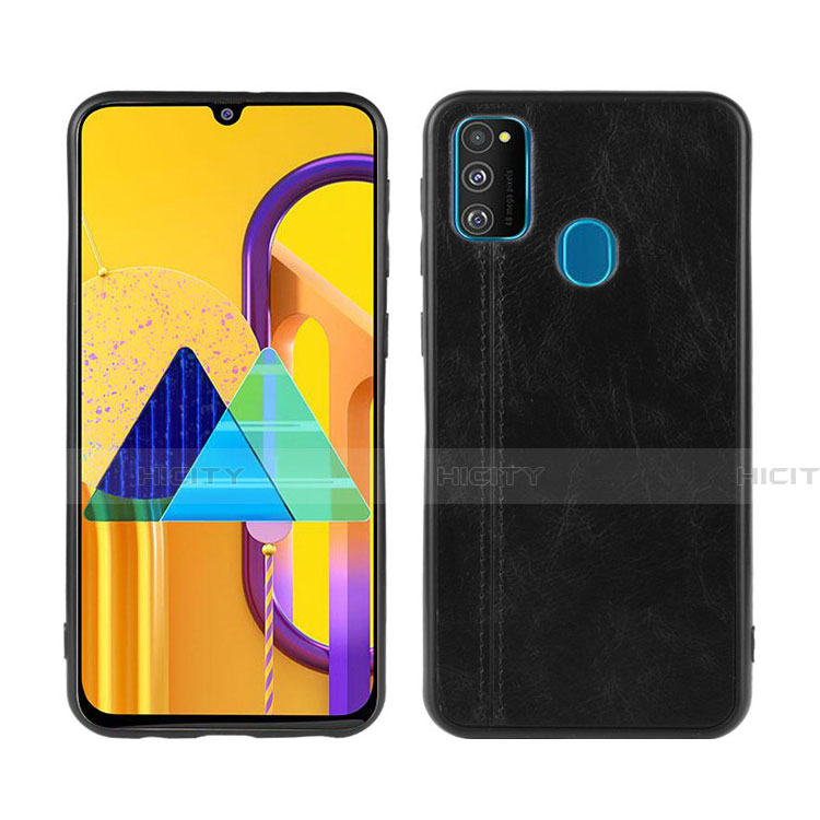 Funda Lujo Cuero Carcasa para Samsung Galaxy M21 Negro