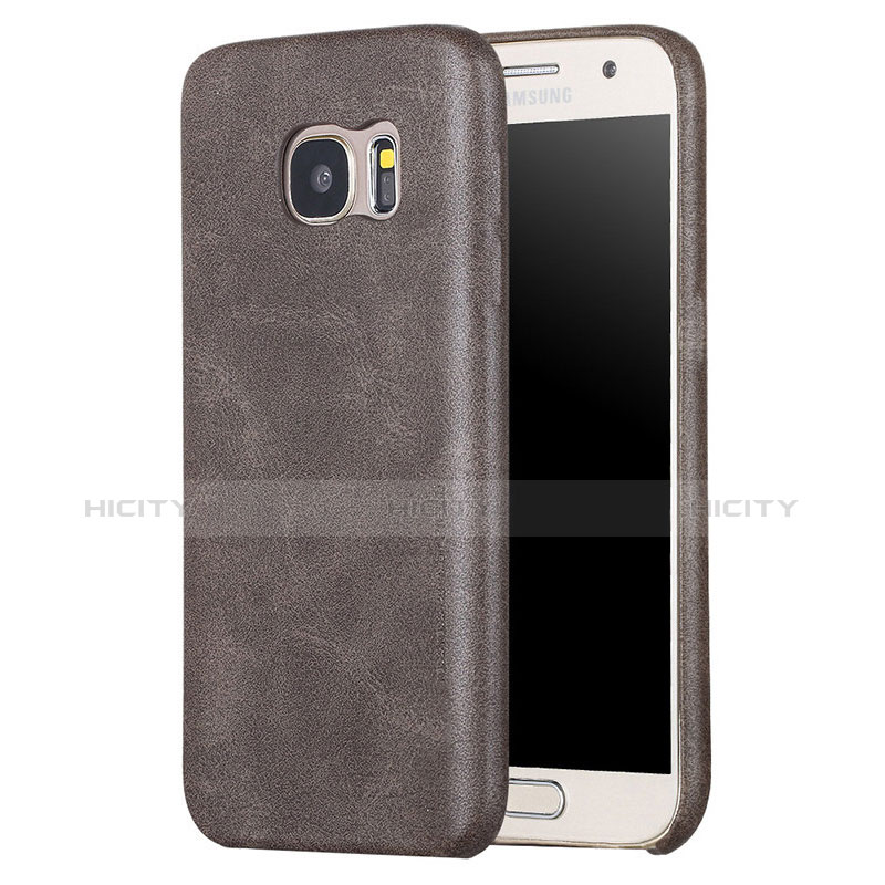 Funda Lujo Cuero Carcasa para Samsung Galaxy S7 G930F G930FD Marron