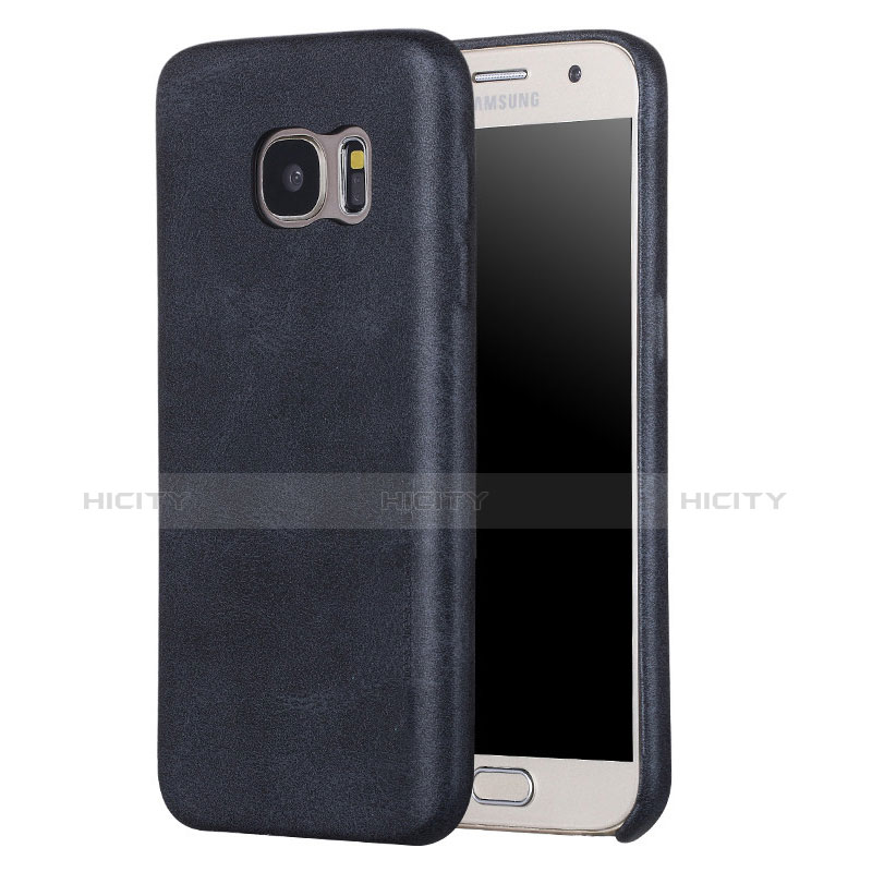 Funda Lujo Cuero Carcasa para Samsung Galaxy S7 G930F G930FD Negro