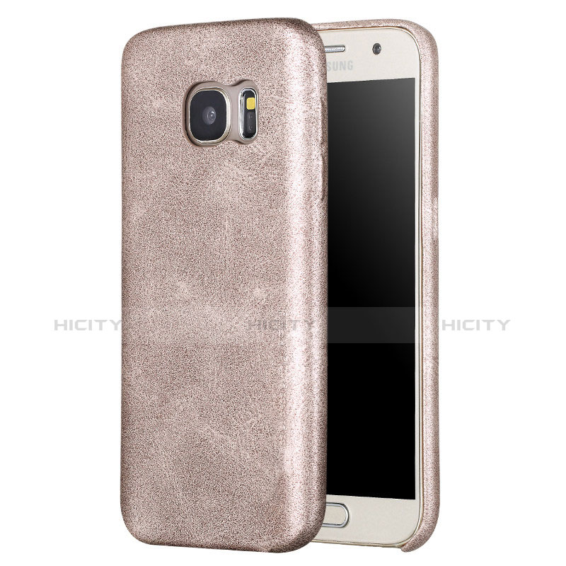 Funda Lujo Cuero Carcasa para Samsung Galaxy S7 G930F G930FD Oro