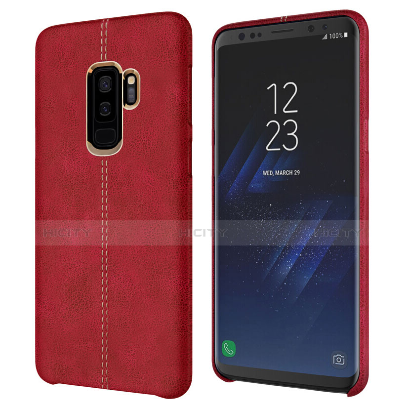 Funda Lujo Cuero Carcasa para Samsung Galaxy S9 Plus Rojo