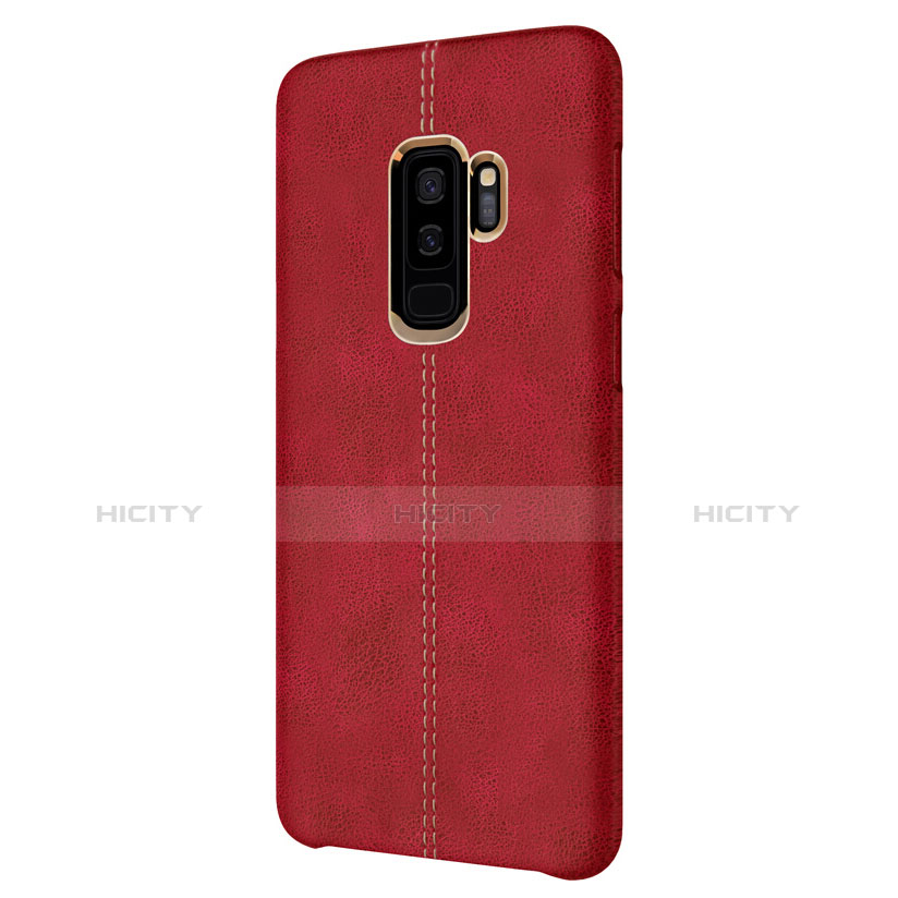 Funda Lujo Cuero Carcasa para Samsung Galaxy S9 Plus Rojo