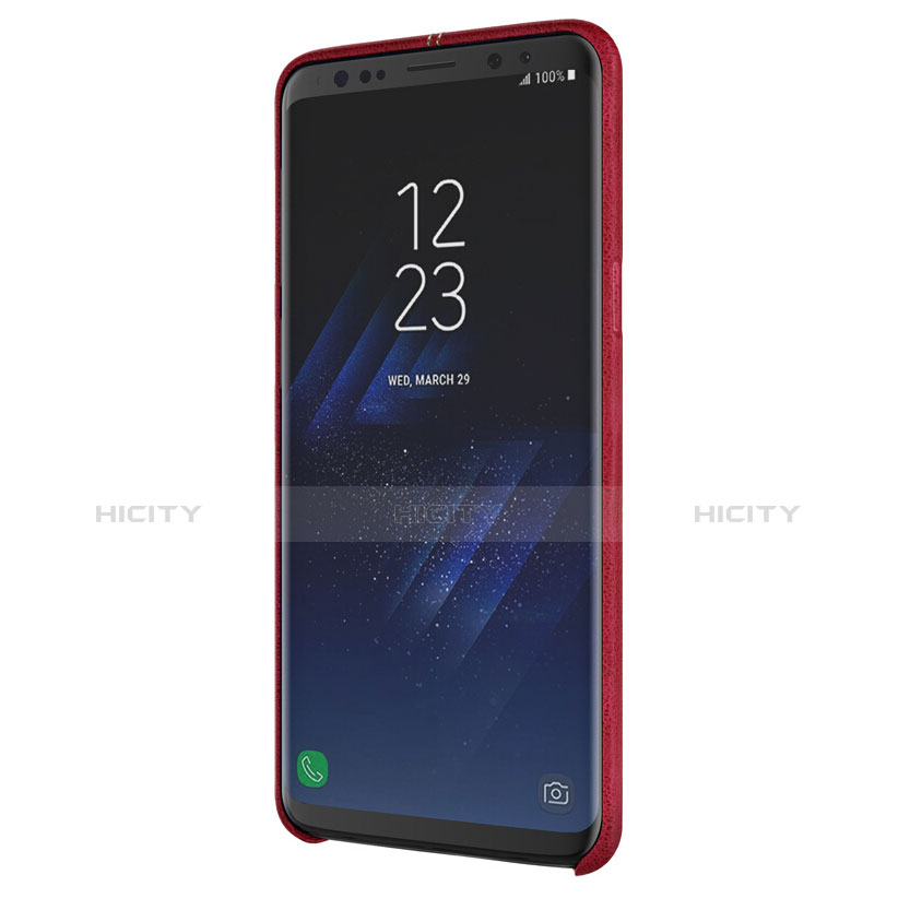 Funda Lujo Cuero Carcasa para Samsung Galaxy S9 Plus Rojo