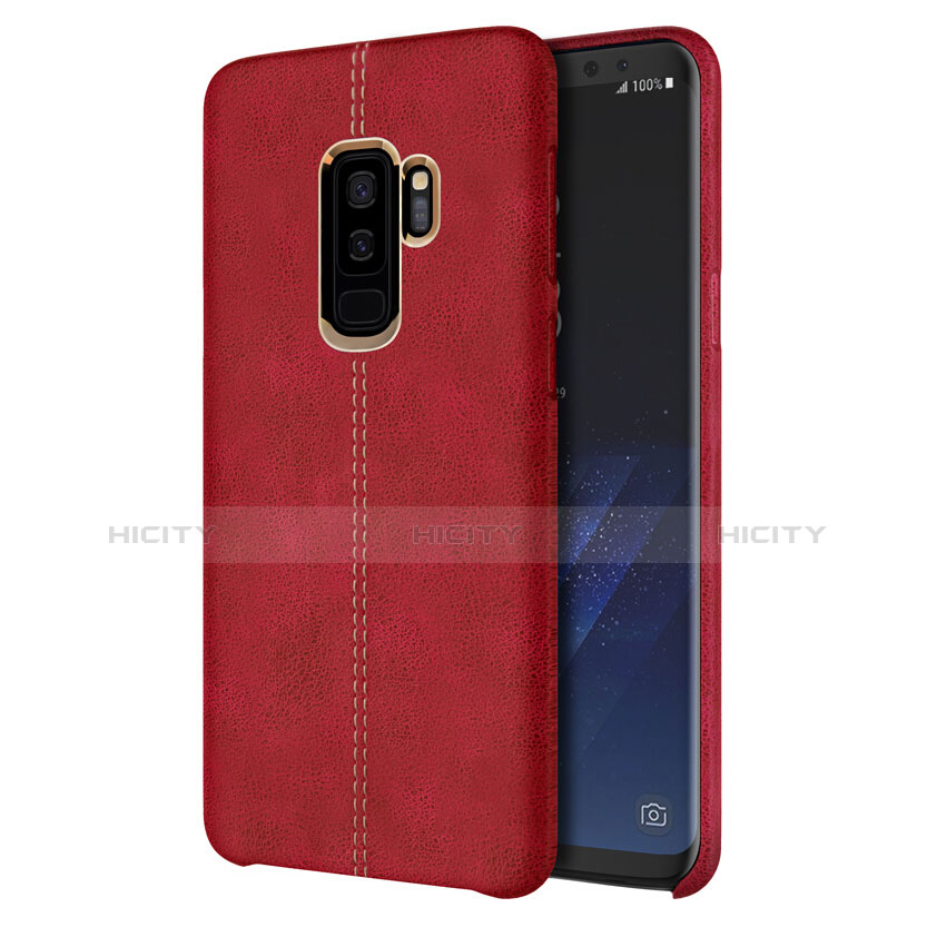 Funda Lujo Cuero Carcasa para Samsung Galaxy S9 Plus Rojo