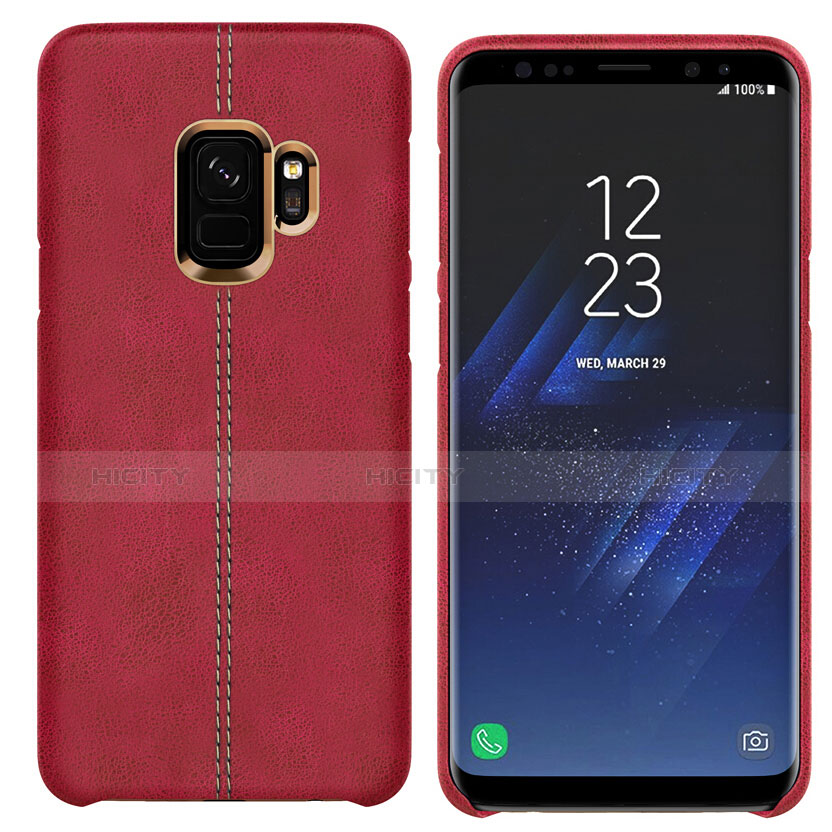 Funda Lujo Cuero Carcasa para Samsung Galaxy S9 Rojo